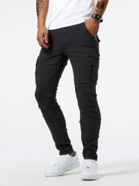 OEM/ODM High Stretch Cargo Denim Jeans Multi Pockets