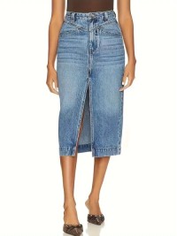 OEM/ODM Classic Front Split Denim Skirts