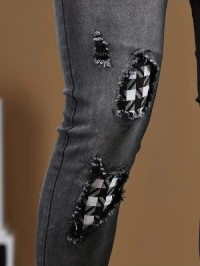 OEM/ODM Patchwork Stretchable Jeans