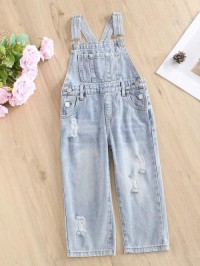 OEM/ODM Kids Ripped Denim Jumpsuit